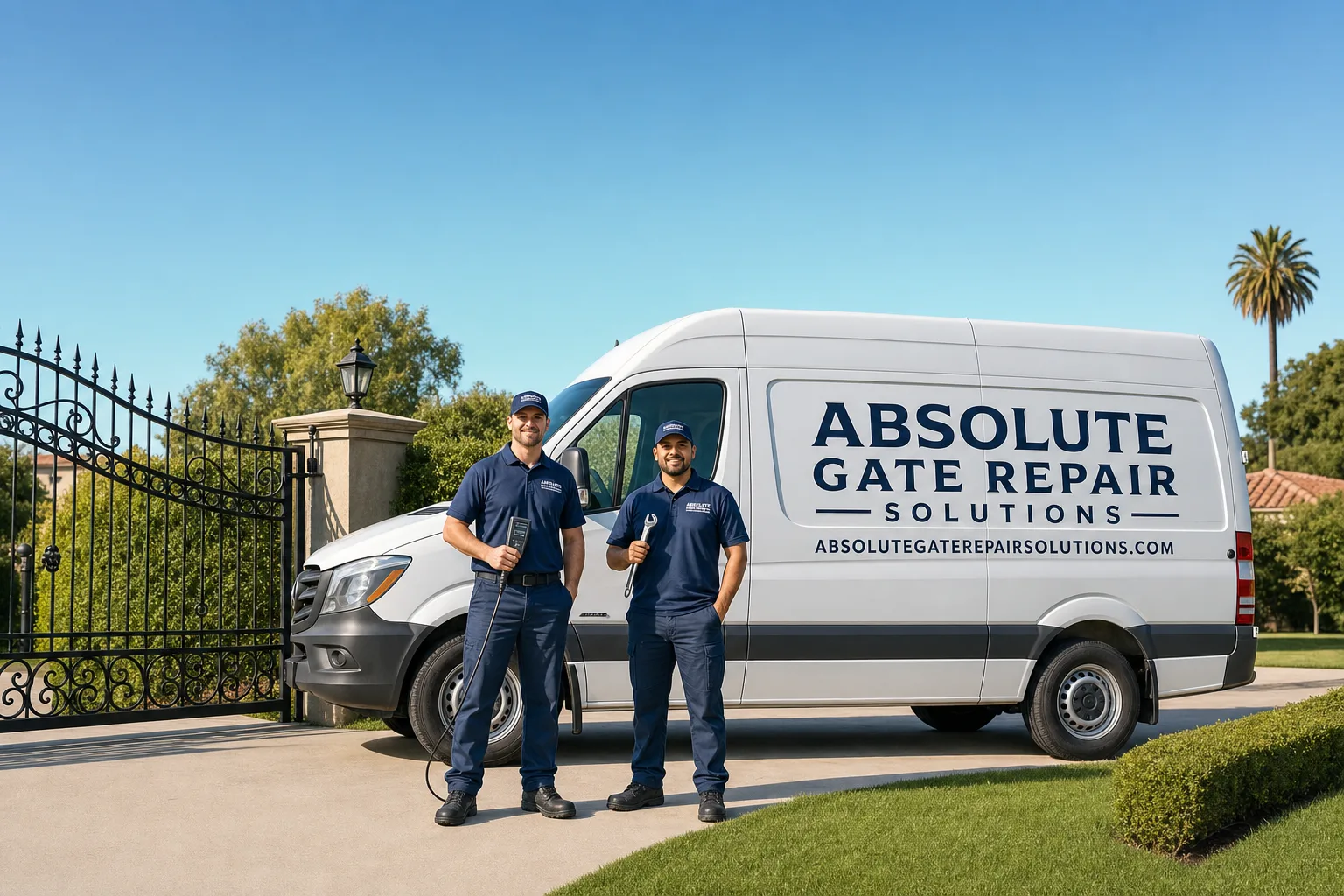 Absolute Gate Repair Solutions service vehicle and crew in Pasadena, CA